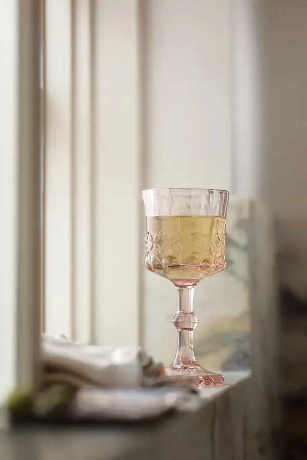 Savannah Set of 4 Wine Glasses - Cut Glass by Anthropologie