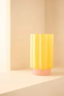 Scallop Milky Glass Vase - Yellow product