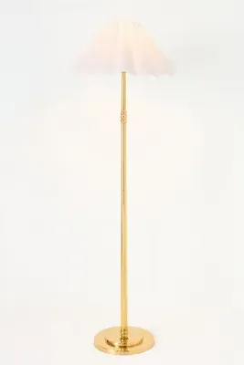 Scallop Shade Floor Lamp - Antique Brass, Cotton product