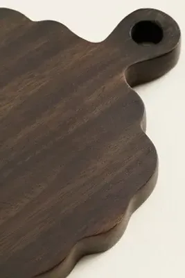 Scalloped Cheeseboard - Black, Acacia Wood by Anthropologie, image 2