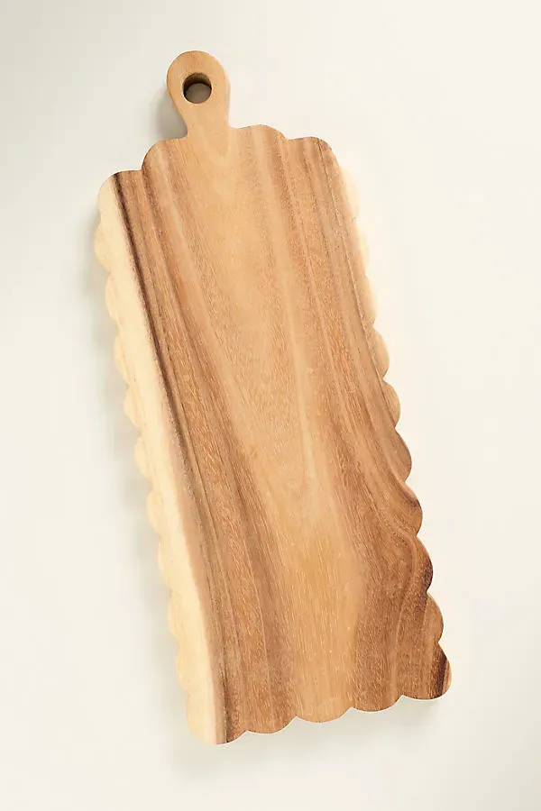 Scalloped Cheeseboard - Brown, Acacia Wood by Anthropologie