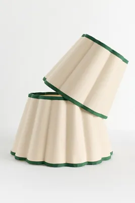 Scalloped Empire Lamp Shade - Green, Cotton product