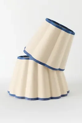 Scalloped Empire Lampshade 16" - Blue, Cotton by Anthropologie, image 2