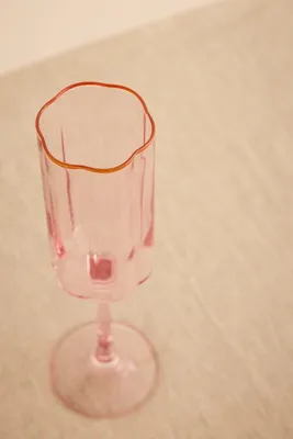 Scalloped Flute Glass - Orange, Glass product