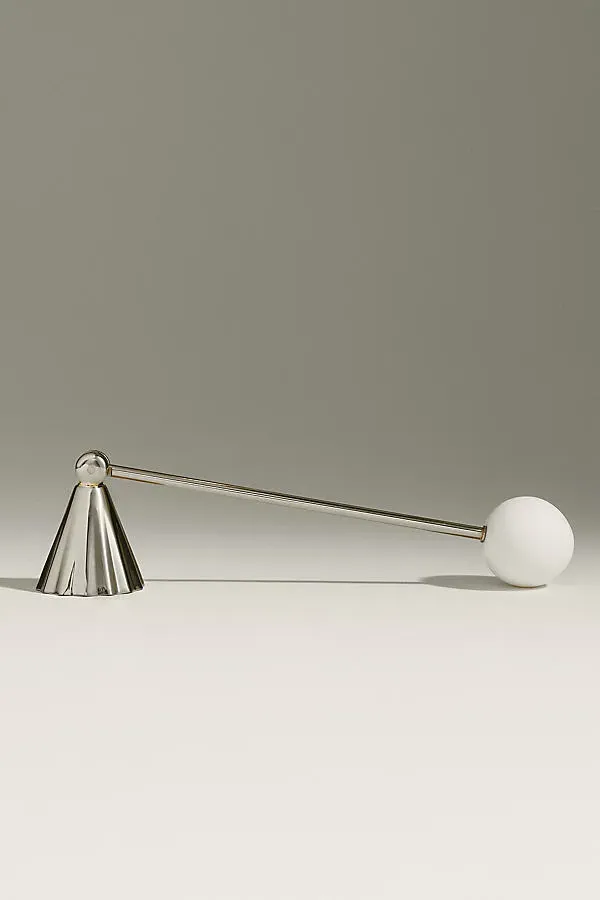 Scalloped Marble Candle Snuffer - White by Anthropologie, alternate view