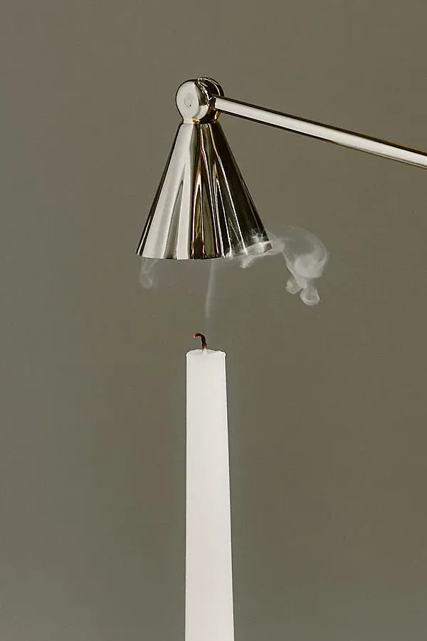 Scalloped Marble Candle Snuffer - White by Anthropologie