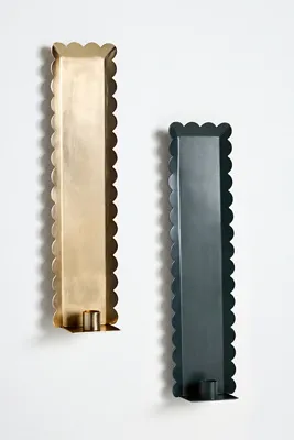 Scalloped Metal Wall Mounted Candle Holder - Iron product