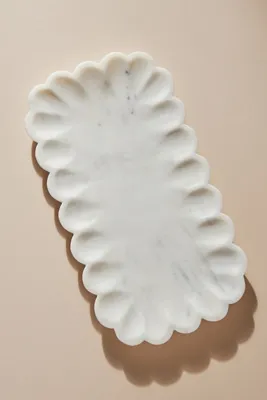 Scalloped Tray - White, Marble by Anthropologie, image 2