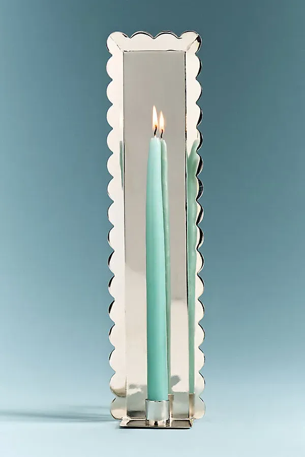 Scalloped Wall Mounted Candle Holder - Silver, Iron by Anthropologie
