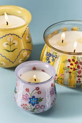 Scandi Floral Seaside Flowers & Sandalwood Glass Candle product