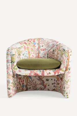 Sculptural Barrel Back Chair - White, Polyester product