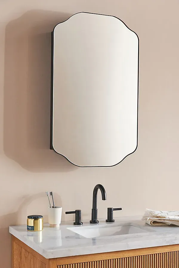Sebastian Mirrored Bathroom Wall Cabinet - Black by Anthropologie
