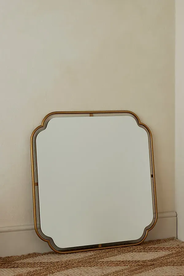 Sebastian Square Wall Mirror - Gold, Metal by Anthropologie