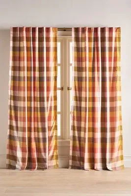 Semi-Sheer Cotton Plaid Curtain by Anthropologie, image 2