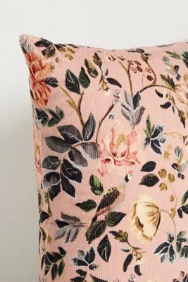 Seren Floral Printed Pillow - Pink, Velvet Corduroy product