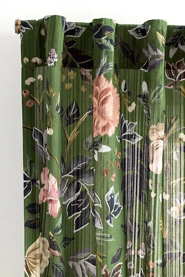 Seren Sheer Floral Curtain - Green, Cotton/Rayon product