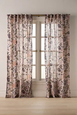 Seren Sheer Floral Curtain - Orange, Cotton/Rayon product