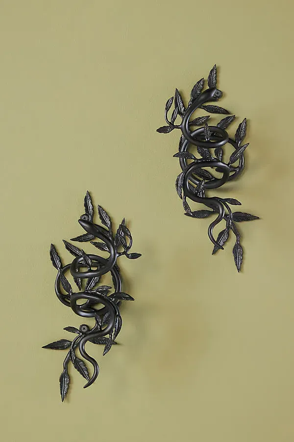 Serpentine Curtain Tieback - Black, Brass product