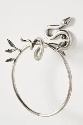 Serpentine Towel Ring - Silver, Brass product
