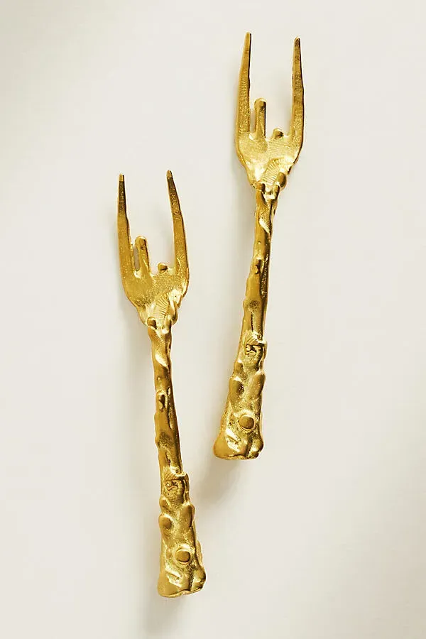 Shelton Metal Sea Appetizer Forks Set of 2 - Gold product