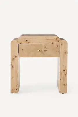 Shura Burl Wood Nightstand - White product