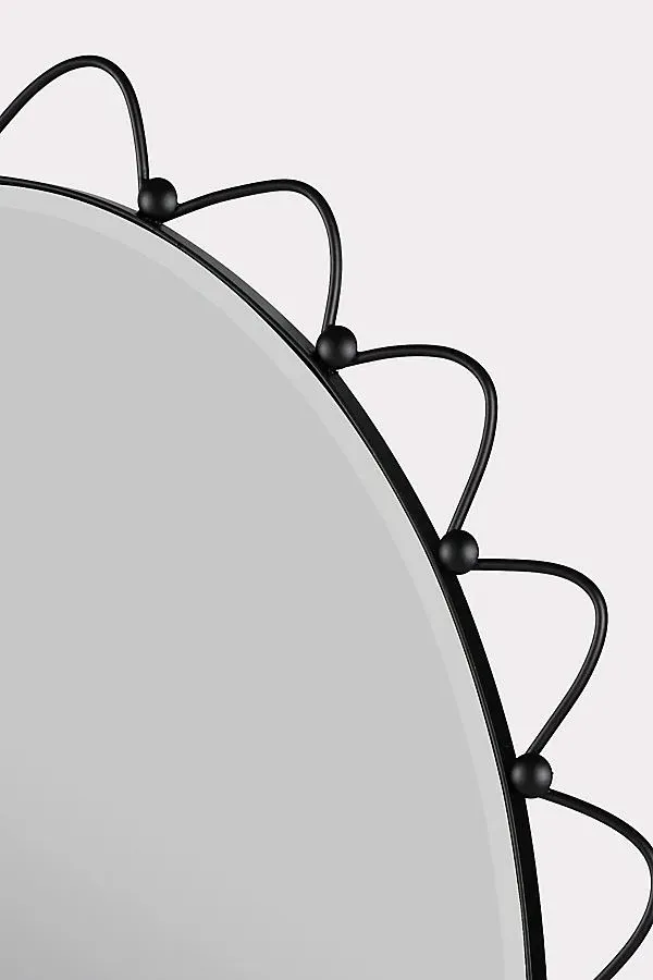 Sienna Wavy Wall Mirror - Black, Metal product