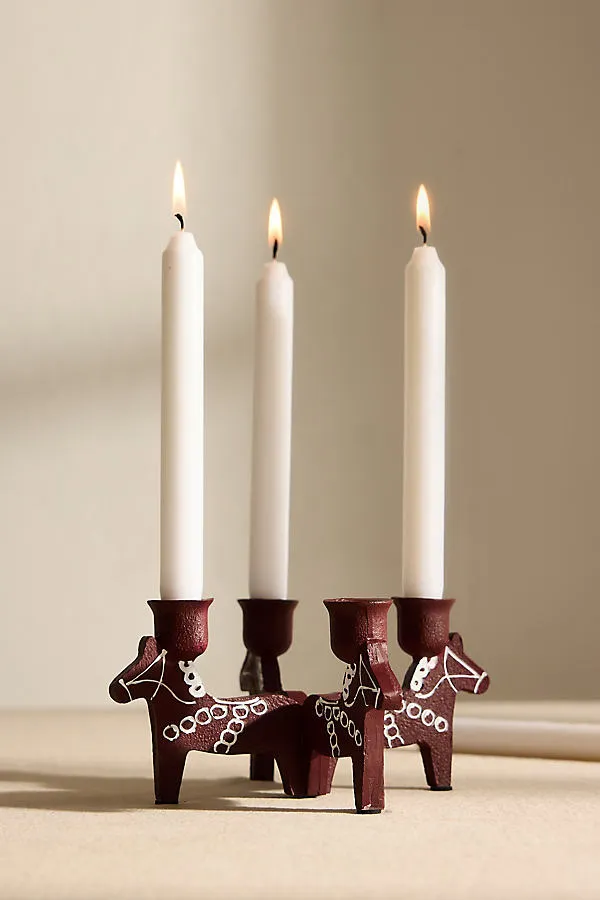 Siffer Horse Candle Holder - Red, Polyresin by Anthropologie