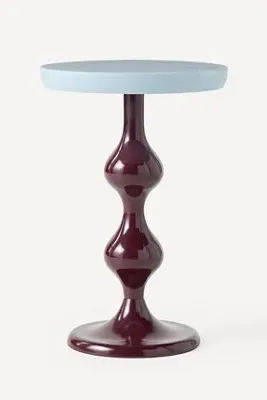Siggies Round Drink Table - Blue, Aluminum by Anthropologie, alternate view