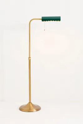 Simone Scalloped Reading Floor Lamp - Green, Iron Metal product