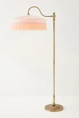 Sinclair Tassel-Fringed Floor Lamp - Pink, Velvet product