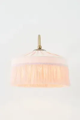 Sinclair Tassel-Fringed Sconce Wall Light - Pink, Velvet product