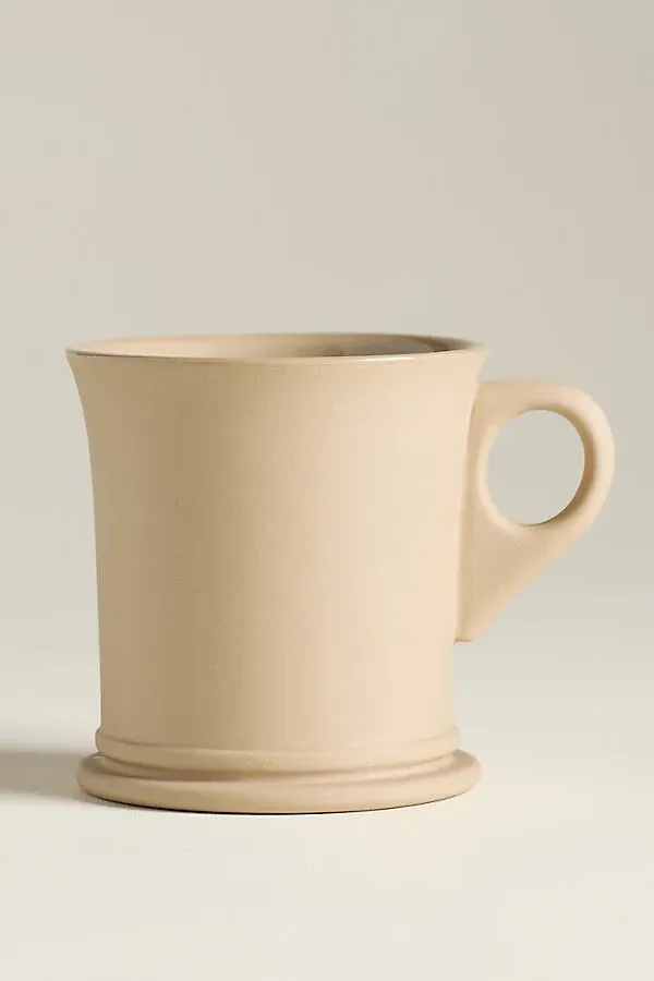 Sir Madam Barber's Mugs Set of 2 - Beige, Stoneware by Anthropologie