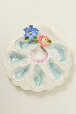 Sirena Oyster Platter - Blue, Stoneware product