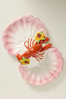Sirena Serve Split Tray - Pink, Stoneware product