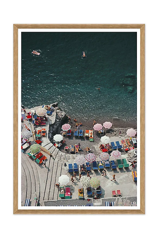 Slim Aarons Positano Beach Wall Art - Blue by Anthropologie