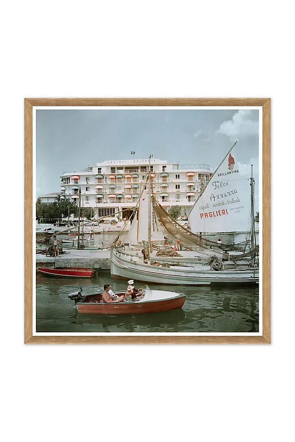 Slim Aarons Savioli Spiaggia Hotel Wall Art - Blue by Anthropologie