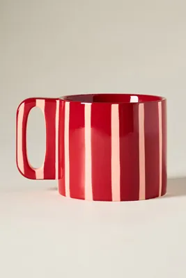 Sloane Striped Stoneware Mug - Blue by Anthropologie, alternate view