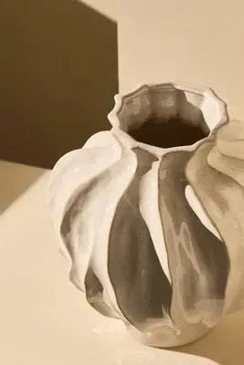 Small Glossy Stoneware Vase - White product