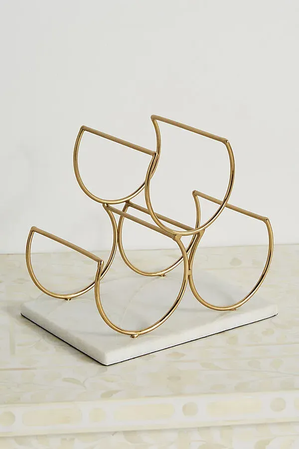 Small Wine Rack - Gold, Marble product