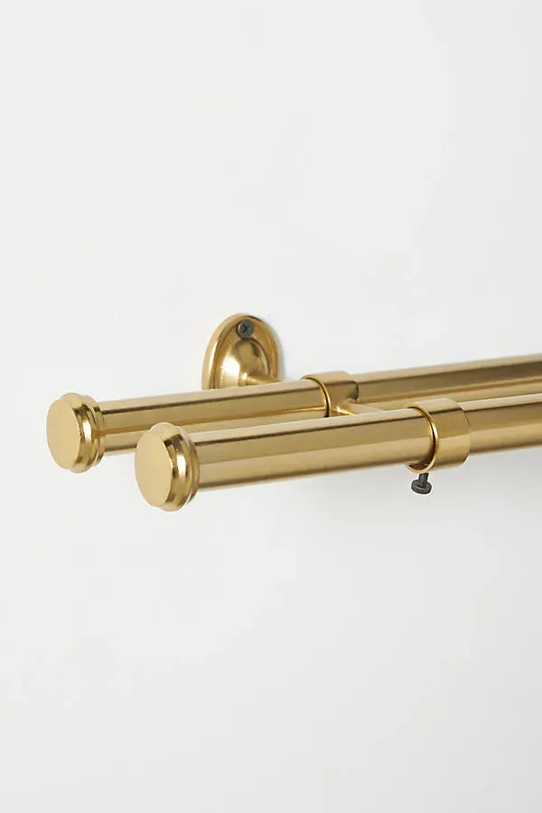 Smithery Adjustable Double Curtain Rod - Gold, Iron by Anthropologie