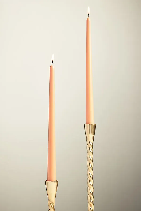 Smooth Taper Candle Set of 2 - Beige, Cotton by Anthropologie