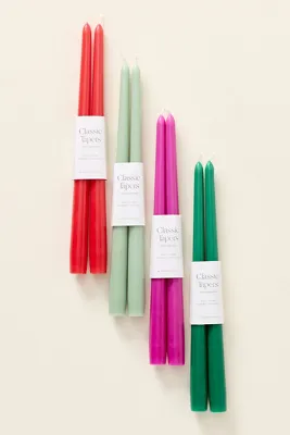 Smooth Taper Candle Set of 2 - Green, Cotton by Anthropologie, image 2