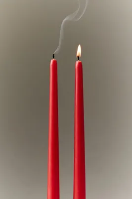 Smooth Taper Candle Set of 2 - Red, Cotton by Anthropologie, image 2