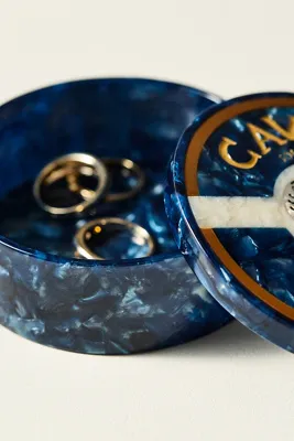 Solar Eclipse Hand-Painted Lidded Trinket Box - Blue by Anthropologie, image 2