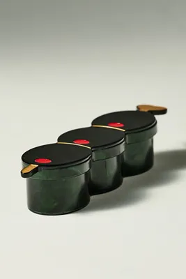 Solar Eclipse Hand-Painted Lidded Trinket Box - Green by Anthropologie, alternate view