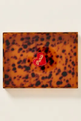 Solar Eclipse Hand-Painted Tortoise City Tray - Brown, Acrylic by Anthropologie, image 2