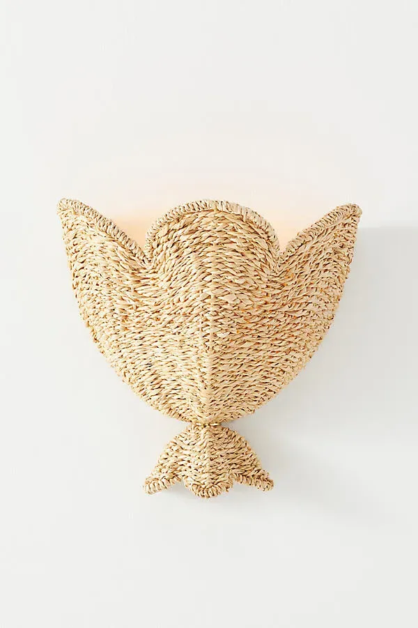 Solie Woven Wicker Wall Sconce - Gold product