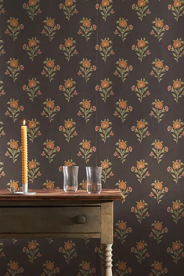Somerton Floral Wallpaper - Brown by Anthropologie