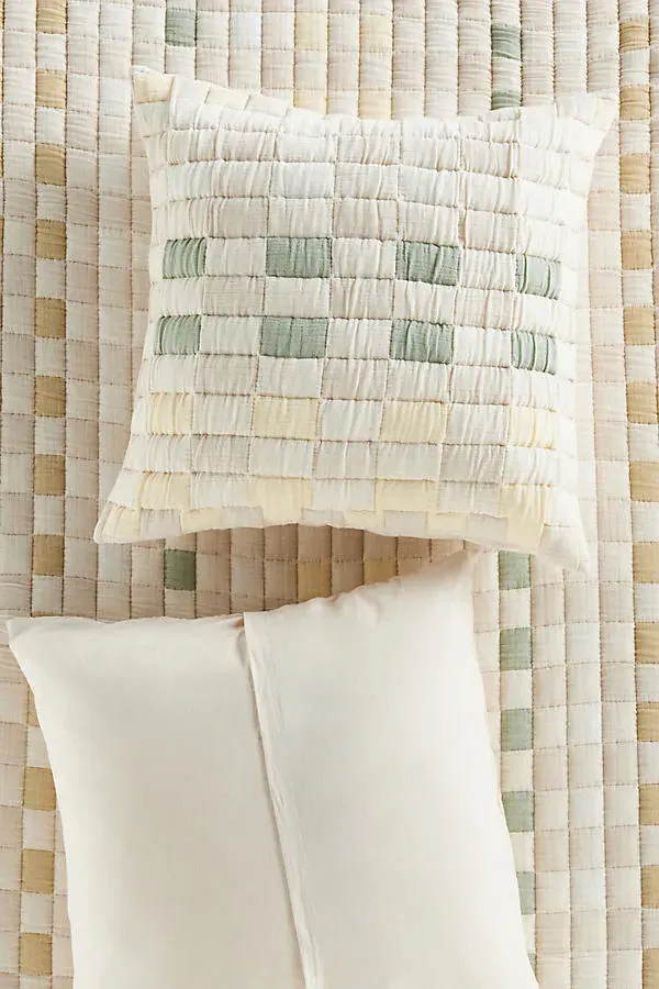 Sonya Matelassé Euro Sham - Beige, Polyester/Cotton product