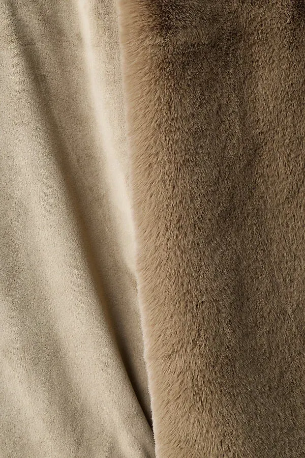 Sophie Faux Fur Throw Blanket - Green, Polyester product